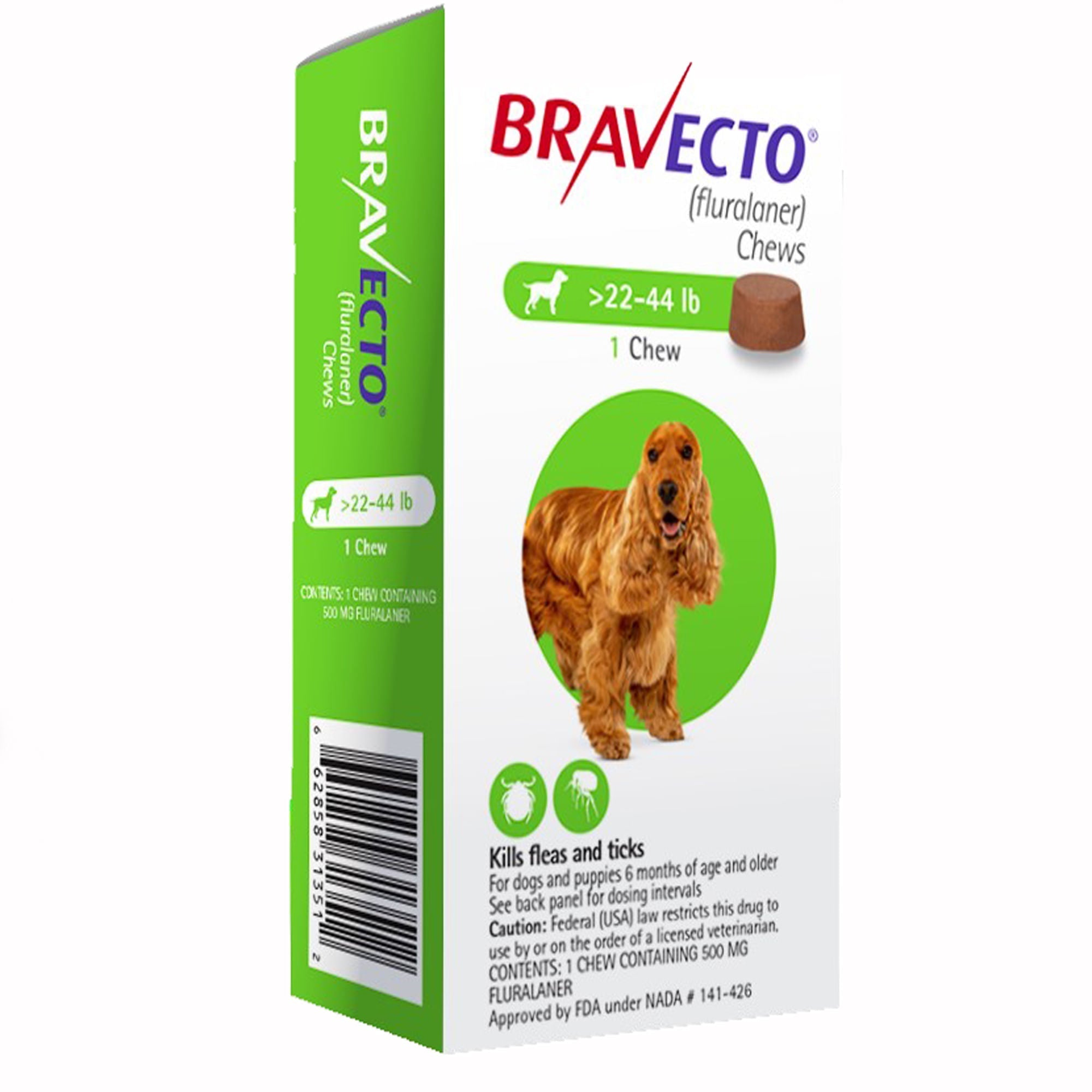 Rx Bravecto 22-44lbs x 1 chew