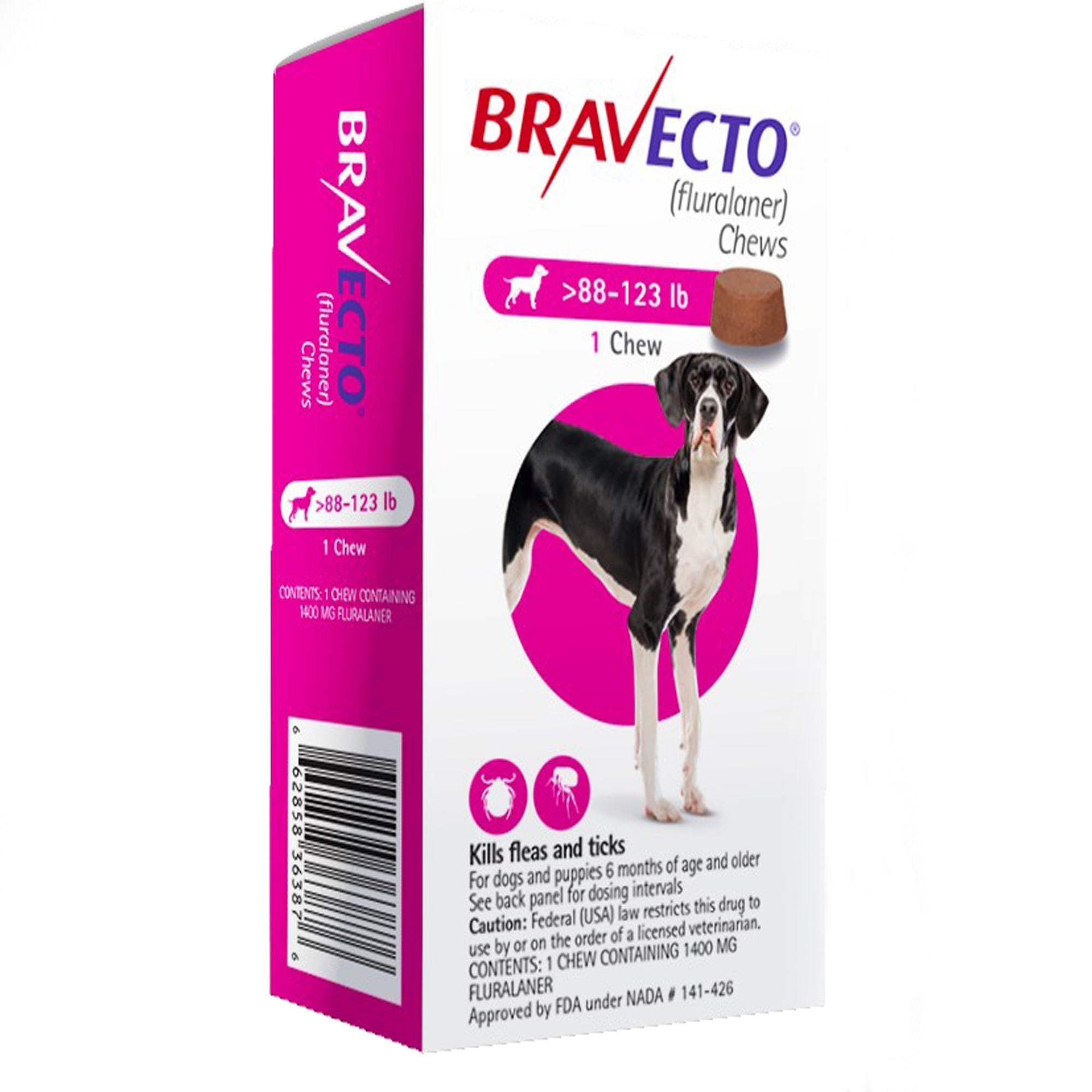 Rx Bravecto 88-123lbs x 1 chew