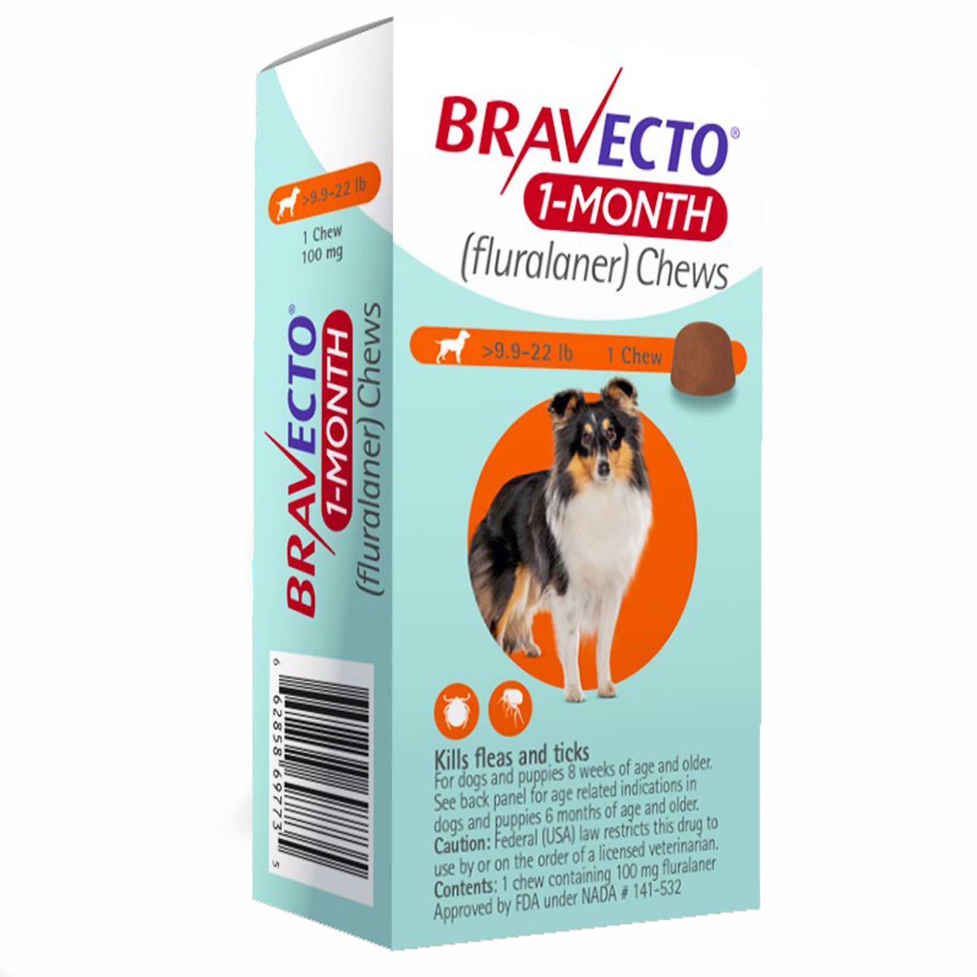 Rx Bravecto 1 month 9.9-22lbs x 1 tablet
