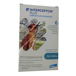 Rx Interceptor Plus 50.1-100 lbs (Blue) x 6 tablets