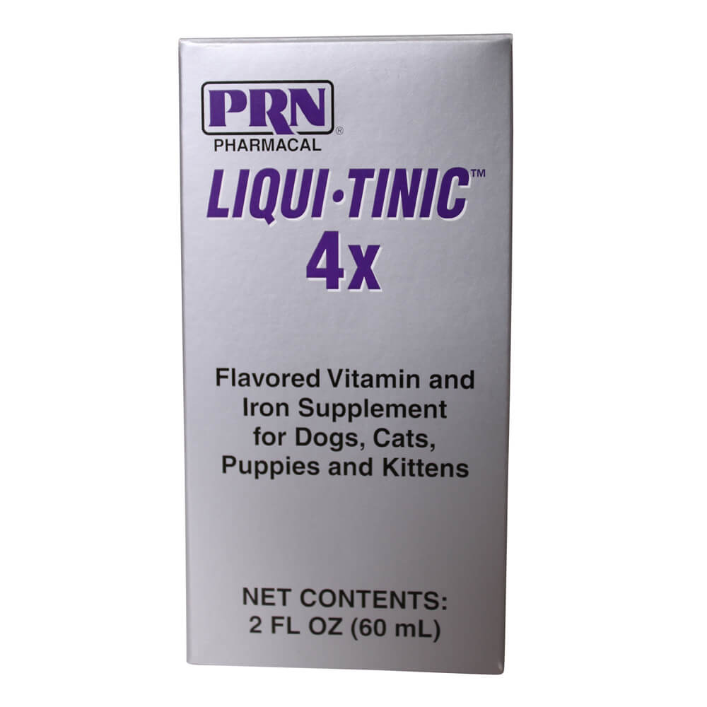 Liqui-Tinic 4X Vitamin and Iron Supplement for Dogs  Cats  Puppies and Kittens  2 fl oz