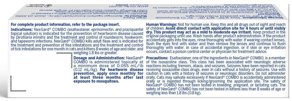 Rx Nexgard Combo Topical for Cats, 1.8-5.5lbs, Single