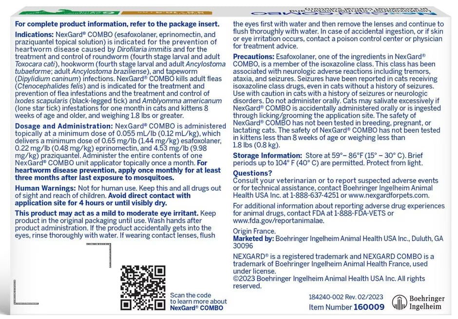 Rx Nexgard Combo Topical for Cats, 5.6-16.5lbs, 6pk