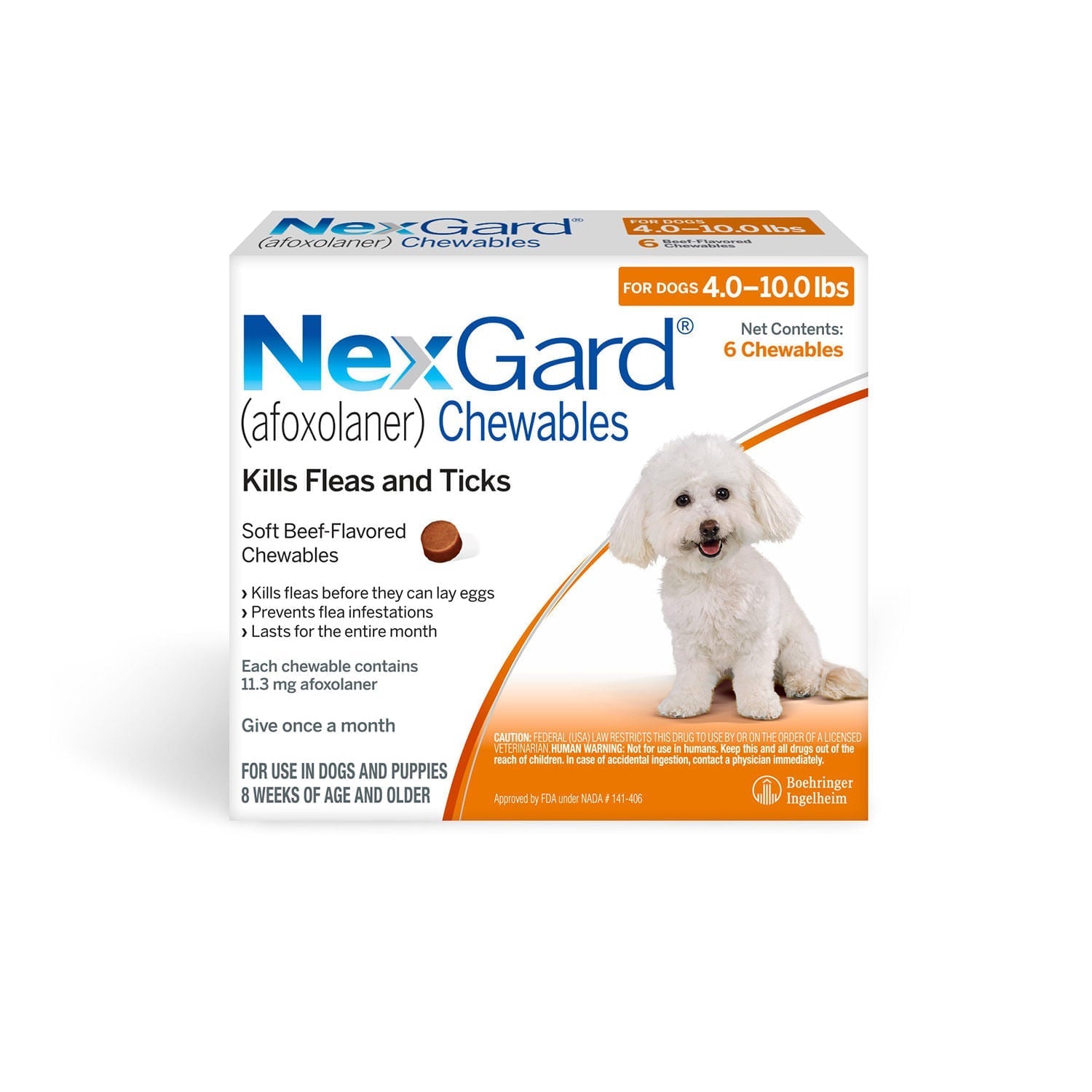 Rx NexGard Dog 4-10lbs x 6 tablets