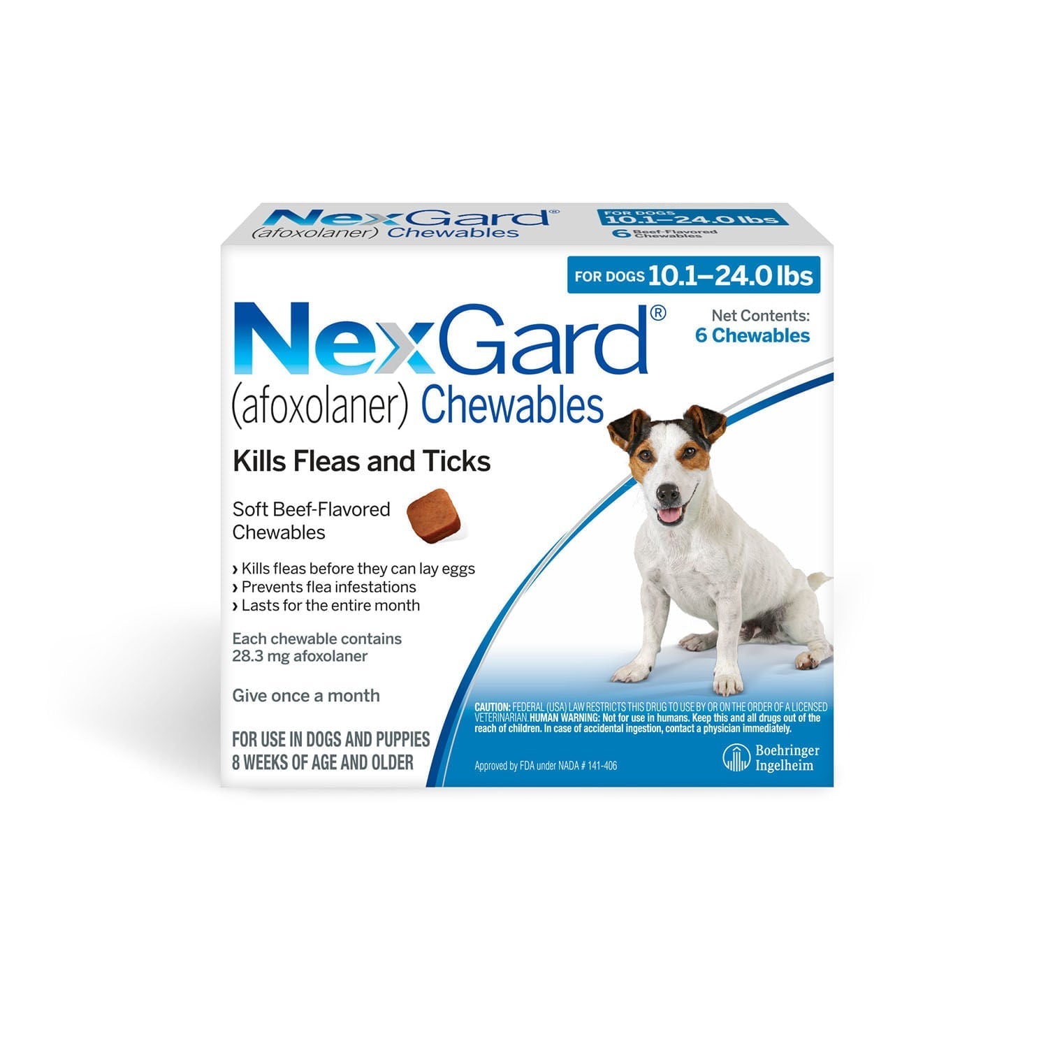 Rx NexGard Dog 10.1-24lb x 6 tablet