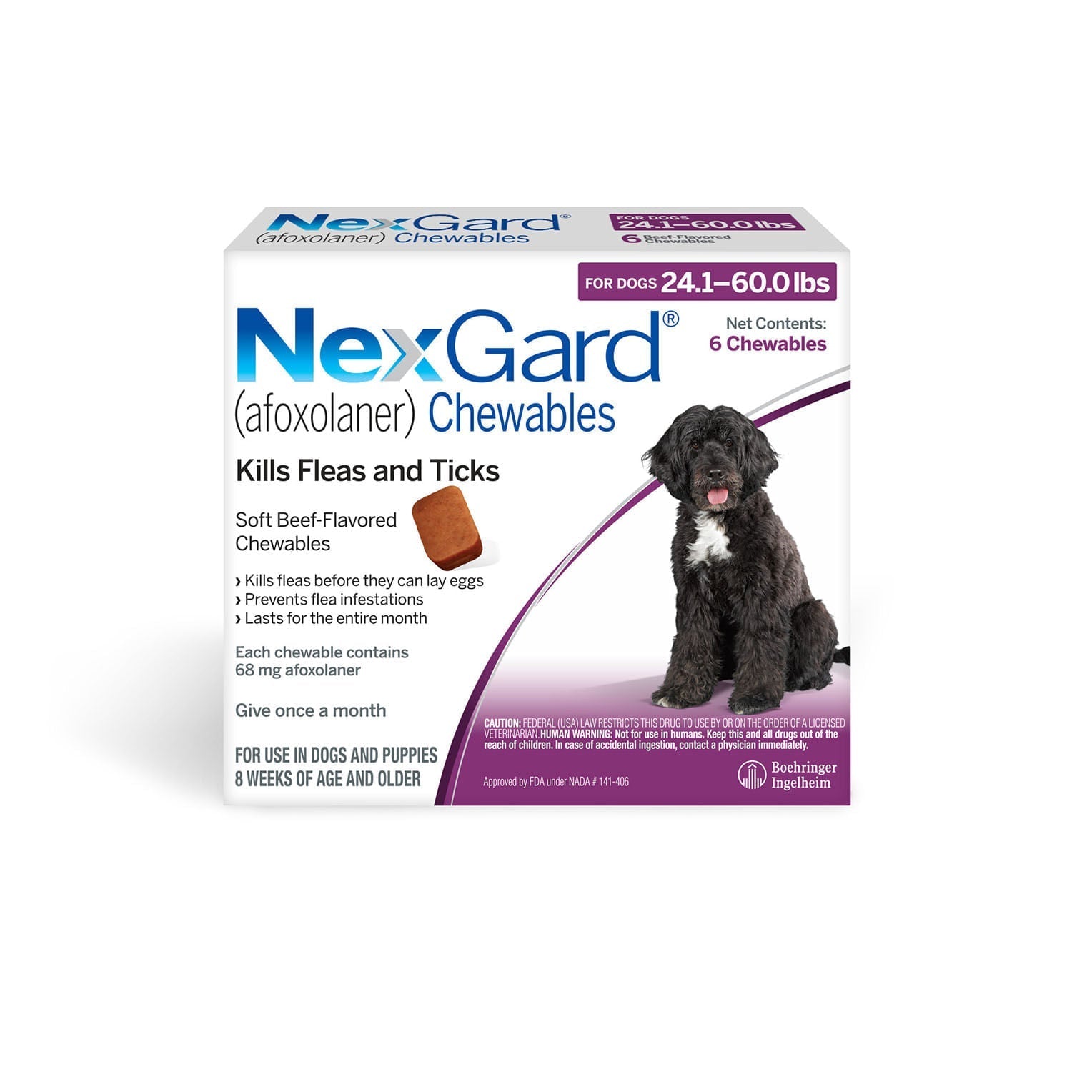 Rx NexGard Dog 24.1-60lb x 6 tablets