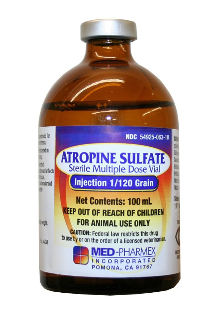 Atropine Sulfate Injectable Solution Rx, 100 ml
