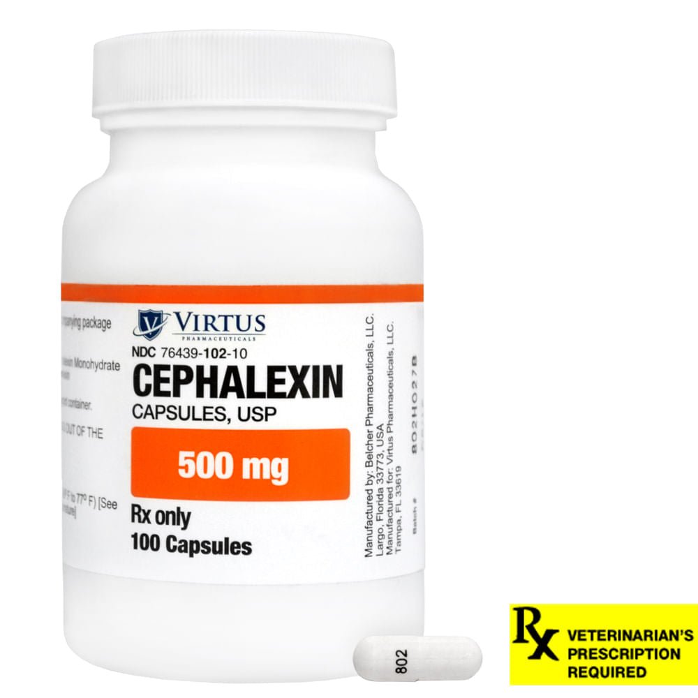Rx Cephalexin 500mg x 100 capsules