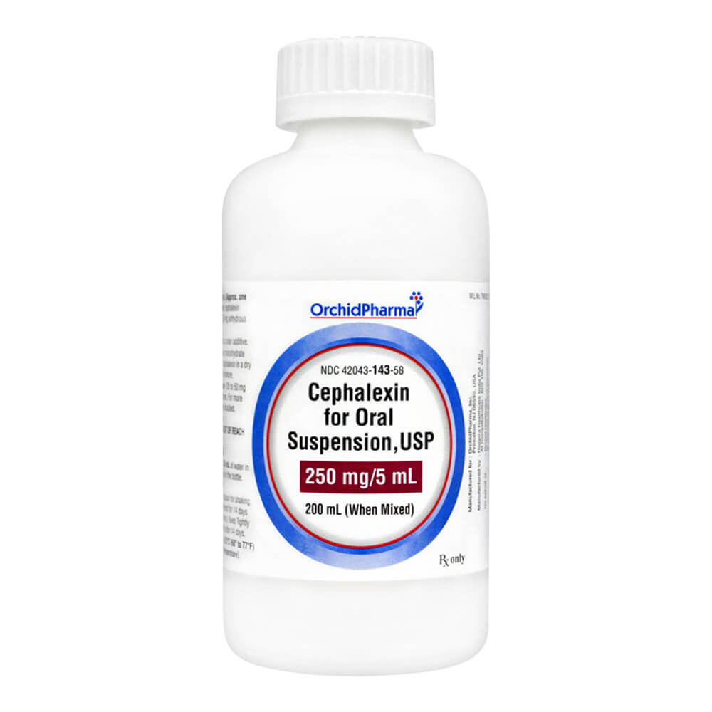 Rx Cephalexin 250mg/5mL x 200ml suspension