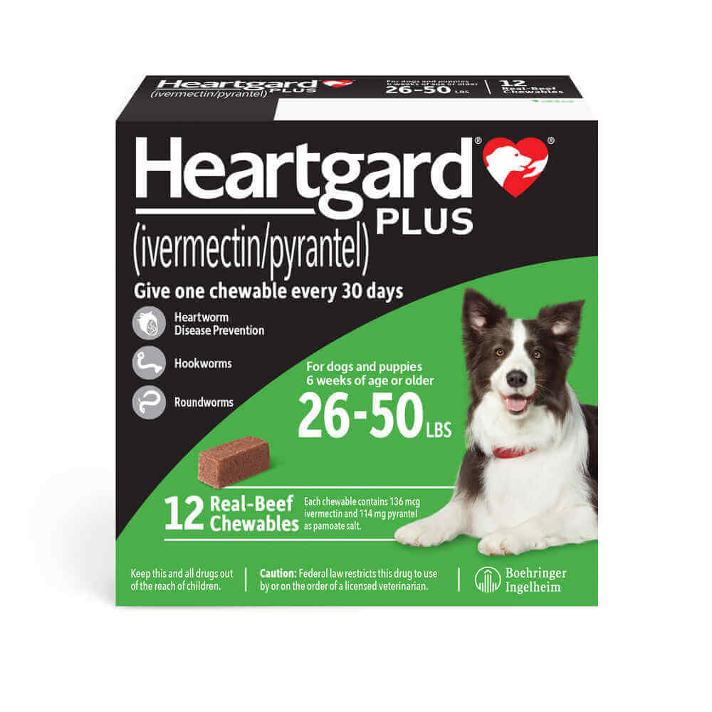 Heartgard Plus Rx  26-50 lbs  12 Month (Green)