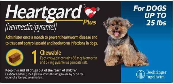 Rx Heartgard plus 0-25lbs x1 tablet