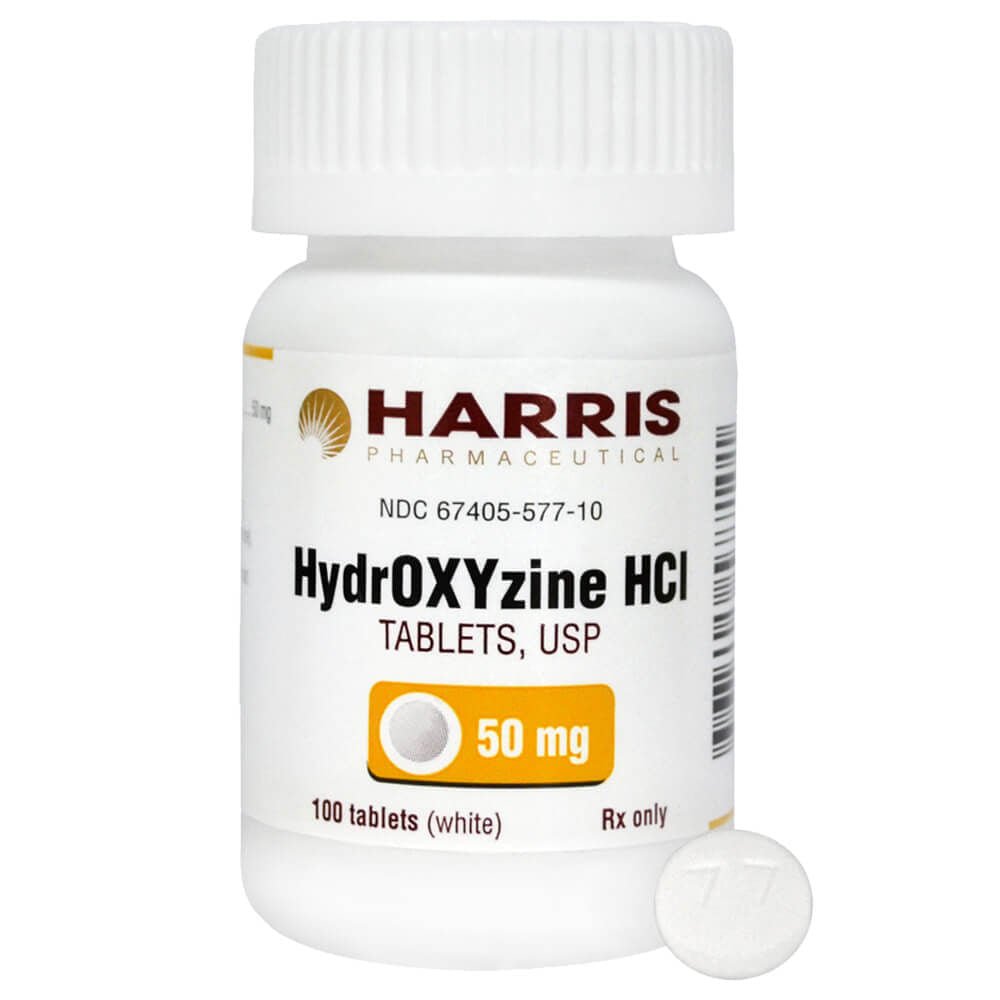 Rx Hydroxyzine 50mg x 100 tablets