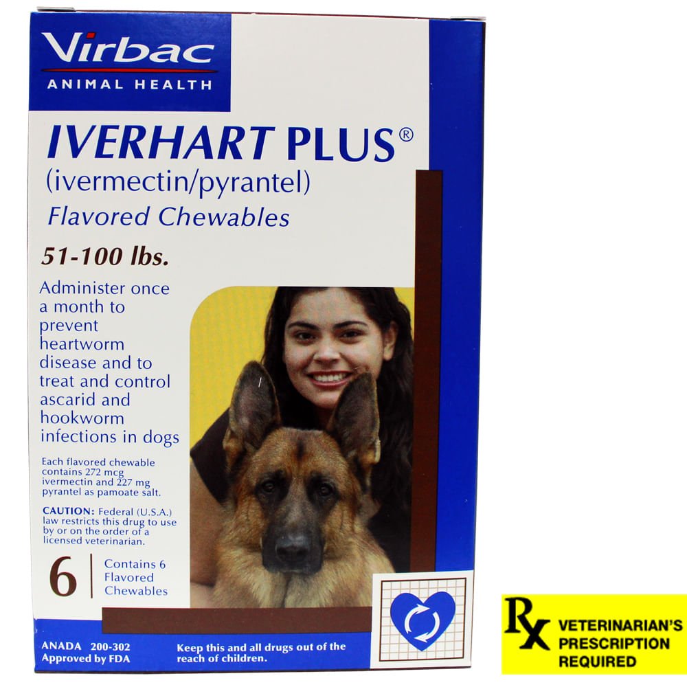 Iverhart Plus Rx  51-100 lbs  6 Month