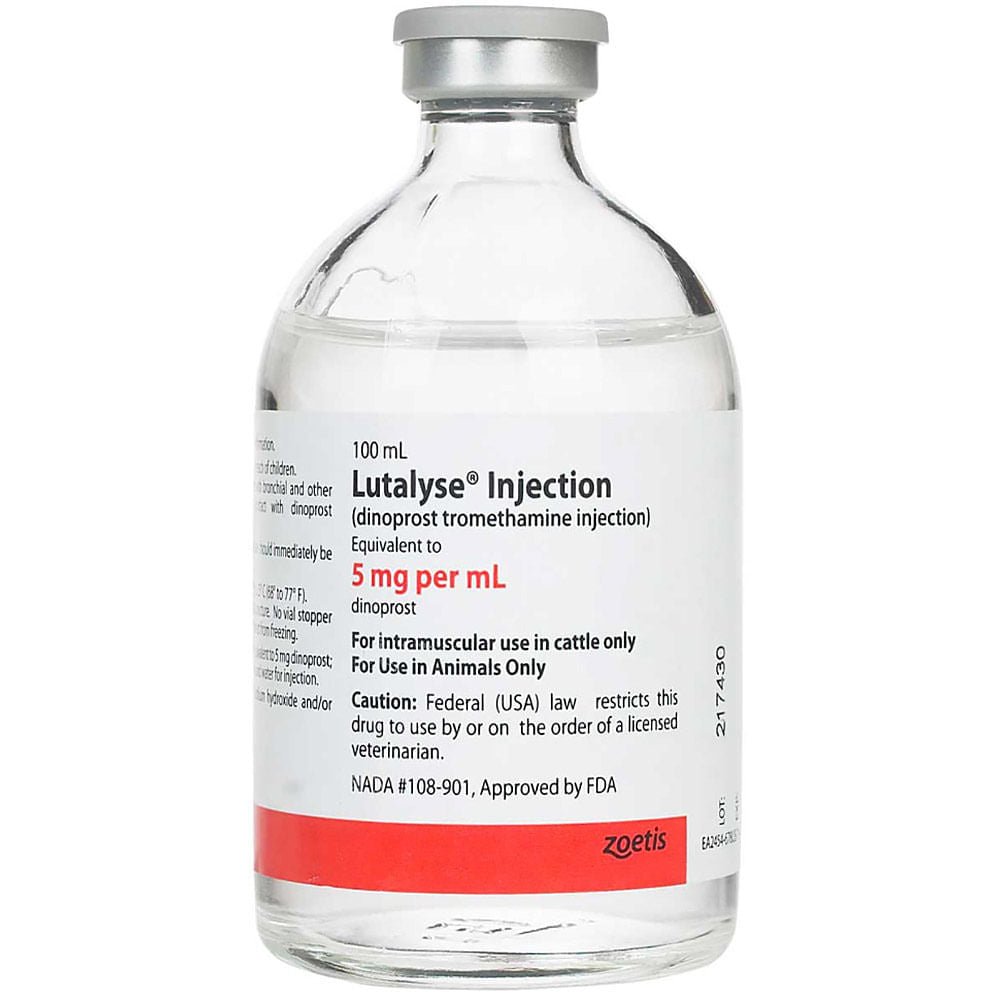 Rx Lutalyse 5mg/ml injection x 100ml bottle