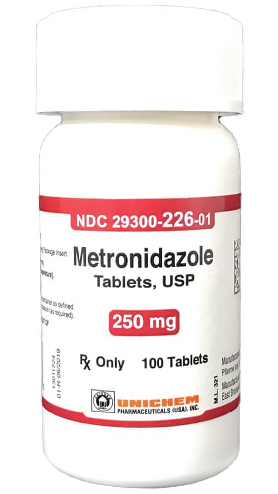 Rx Metronidazole 250mg x 100 tablets