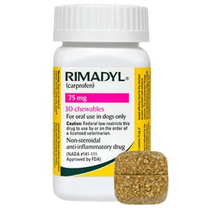 Rx Rimadyl 75mg x 30 chewable tablets