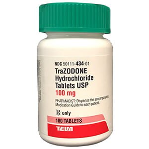 Rx Trazodone 100 mg x 100 tablets