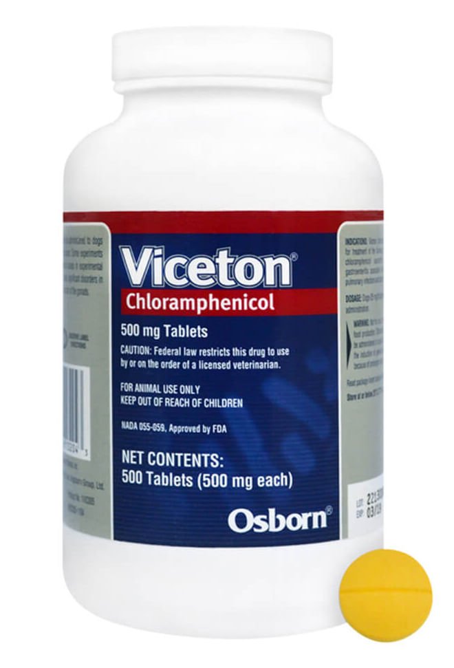 Rx Viceton (Chloramphenicol) 500 mg x 500 tablets