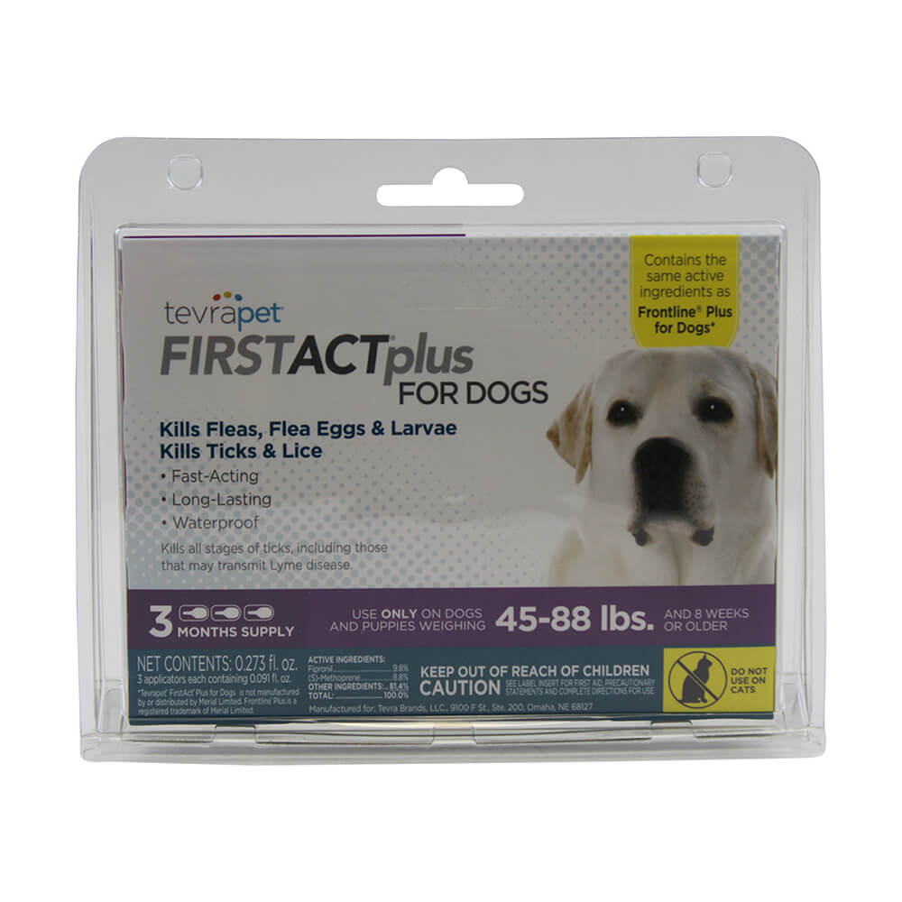 TevraPet FirstAct Plus for Dogs 45-88 lbs, 3 Month Supply