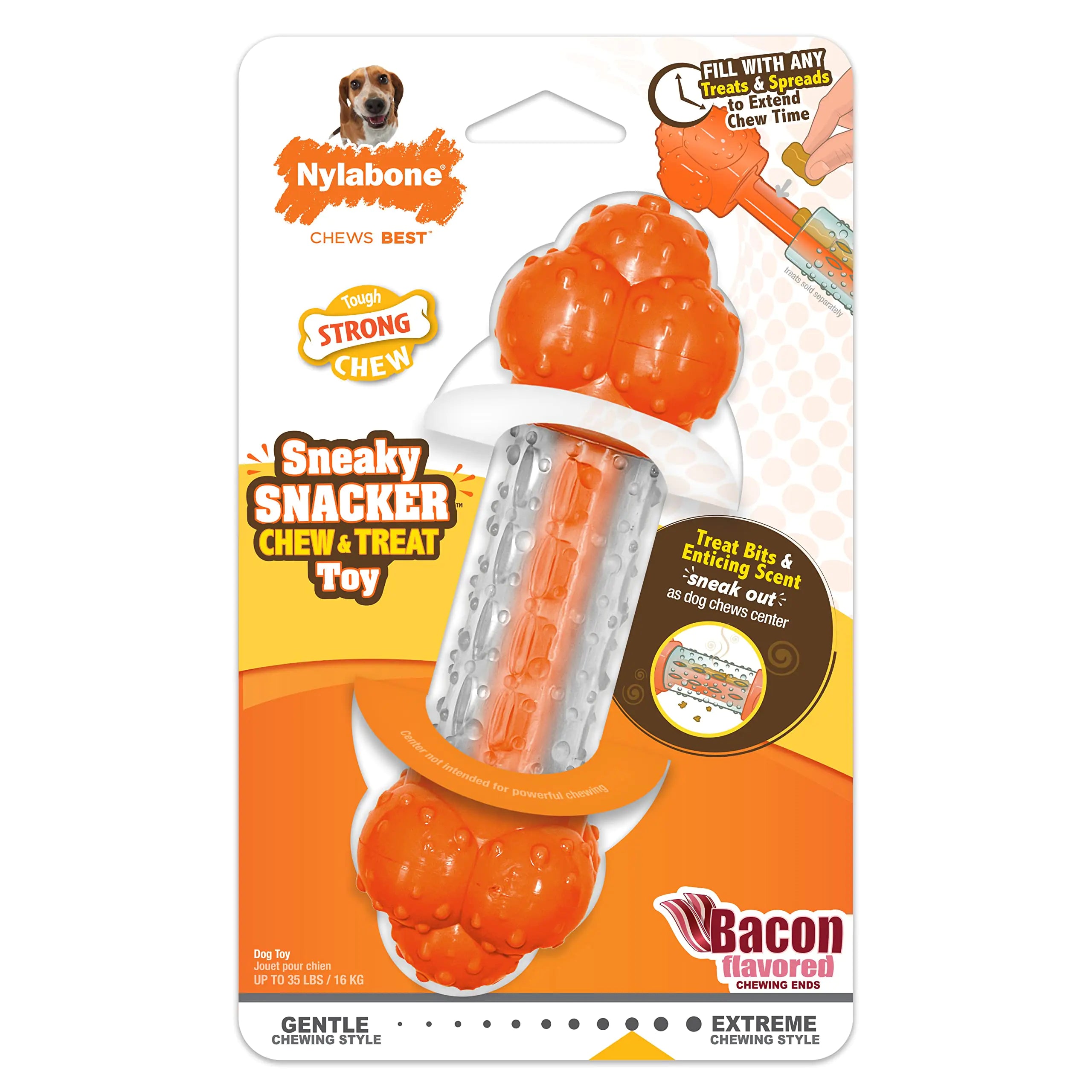 Nylabone Strong Chew Interactive Dog Enrichment Chew Toys Up to 35 lbs.