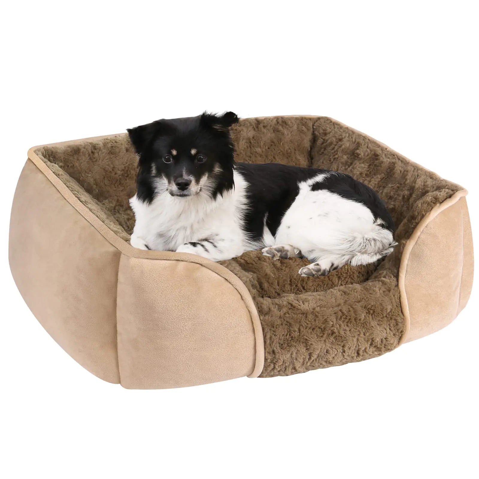 Calming Chocolate Swirl Velvet Dog Bed