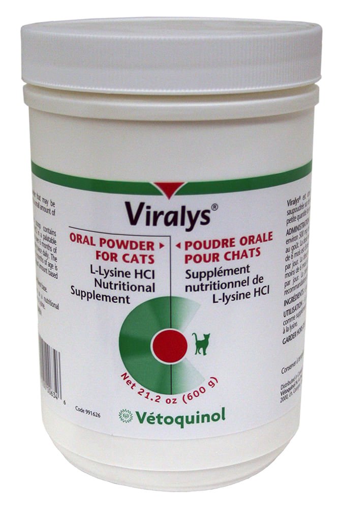 Vetoquinol Viralys L-Lysine Supplement for Cats, 600 gm