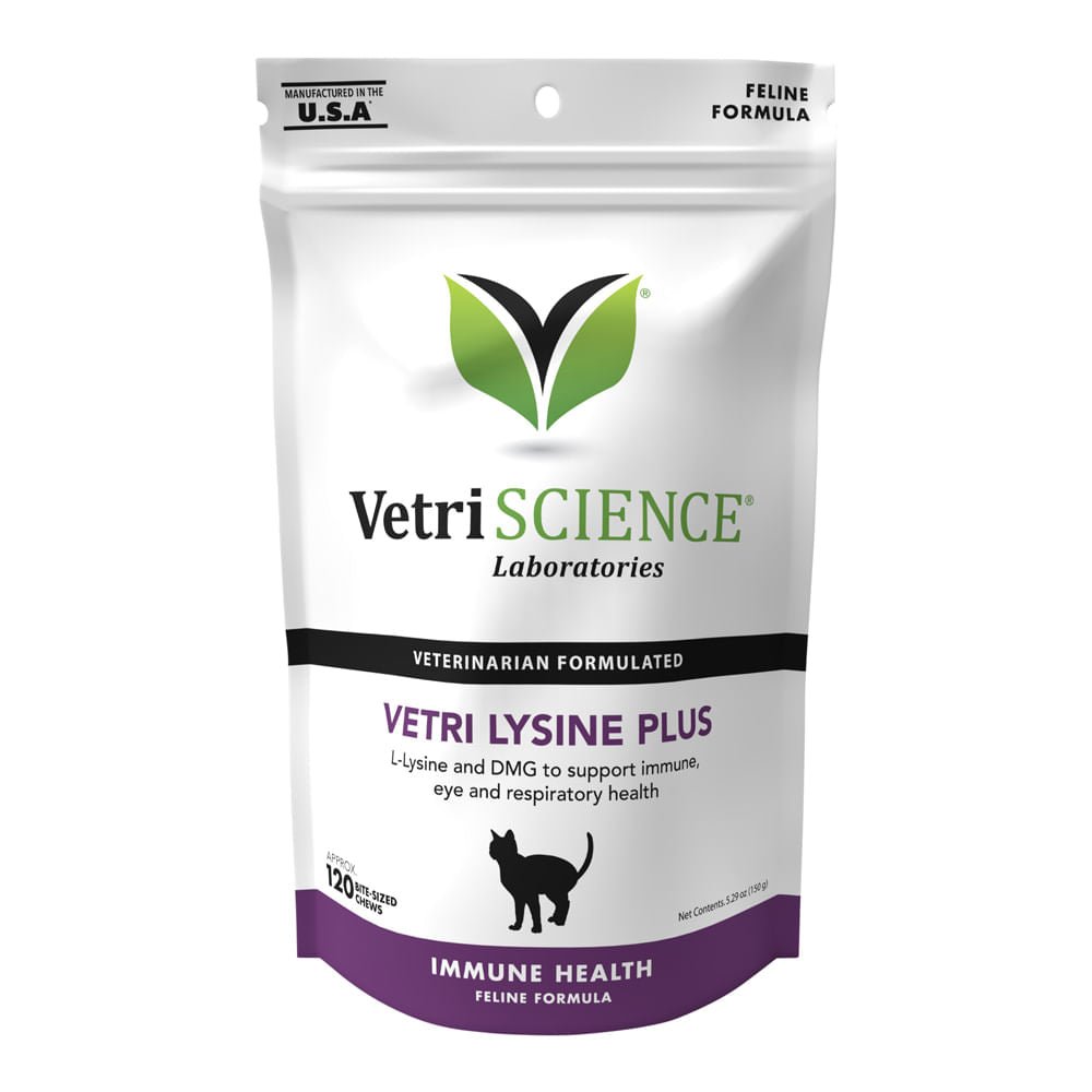 VetriScience Vetri Lysine Plus for Cats  120 Bite-Sized Chews