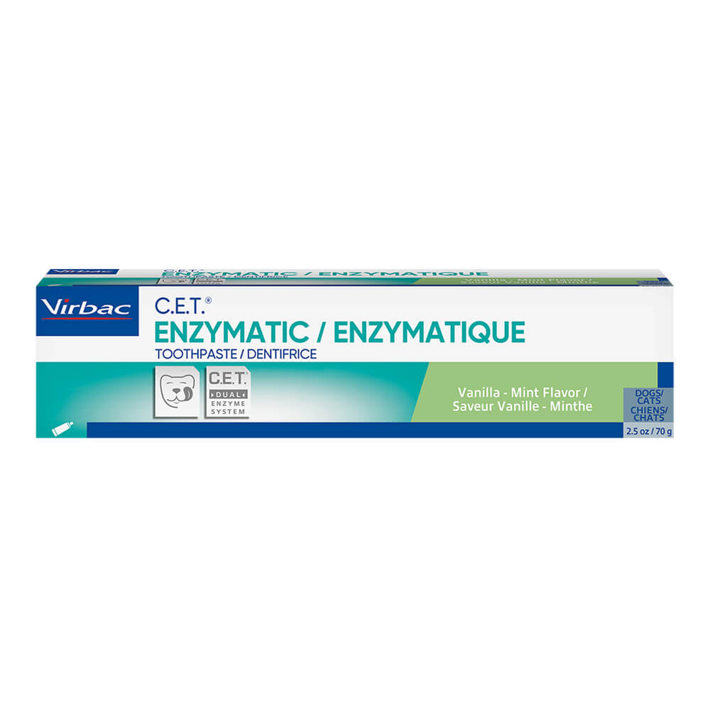 Virbac C.E.T. Enzymatic Pet Toothpaste for Dogs & Cats, Vanilla-Mint, 2.5 oz