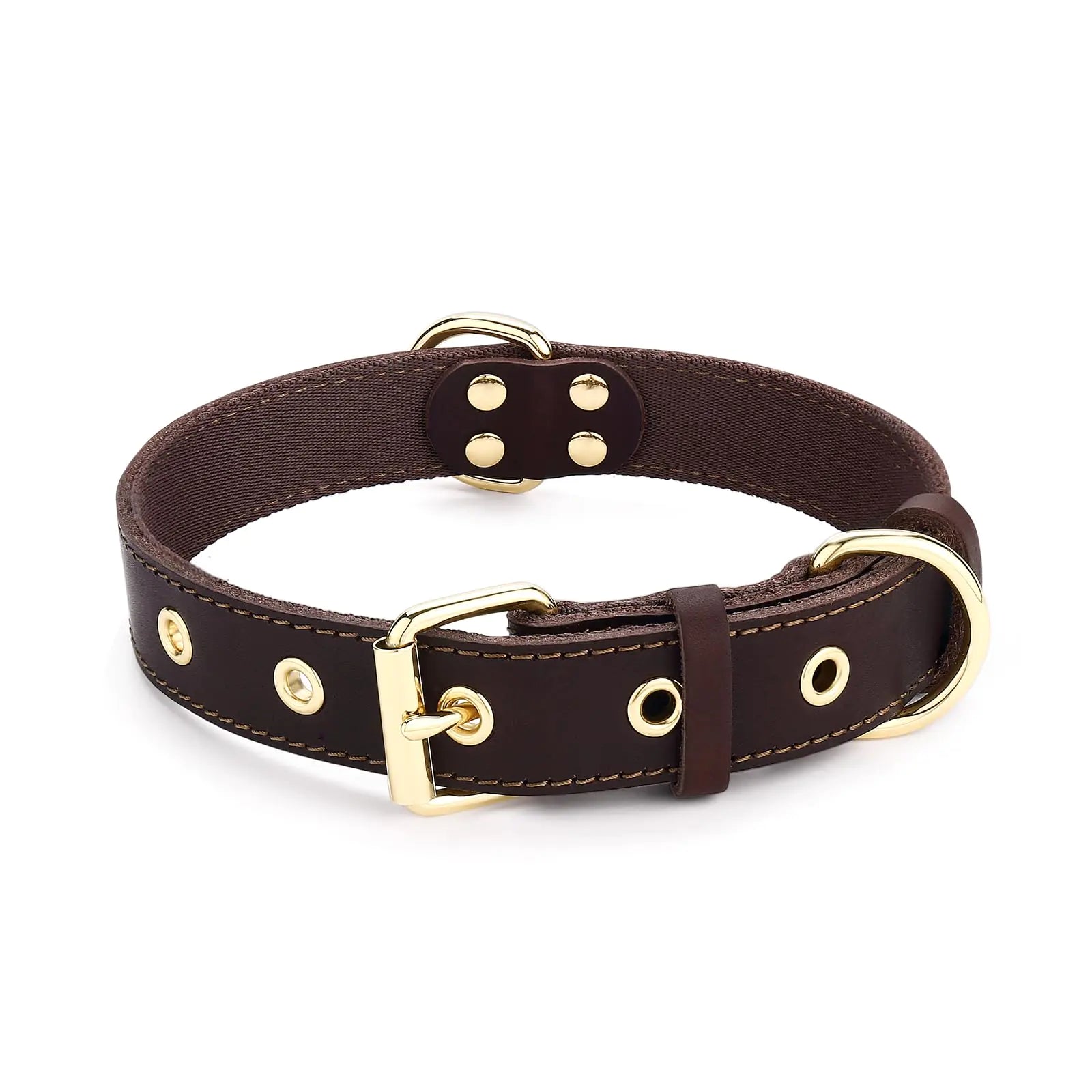 Genuine Leather Dog Collar, LG