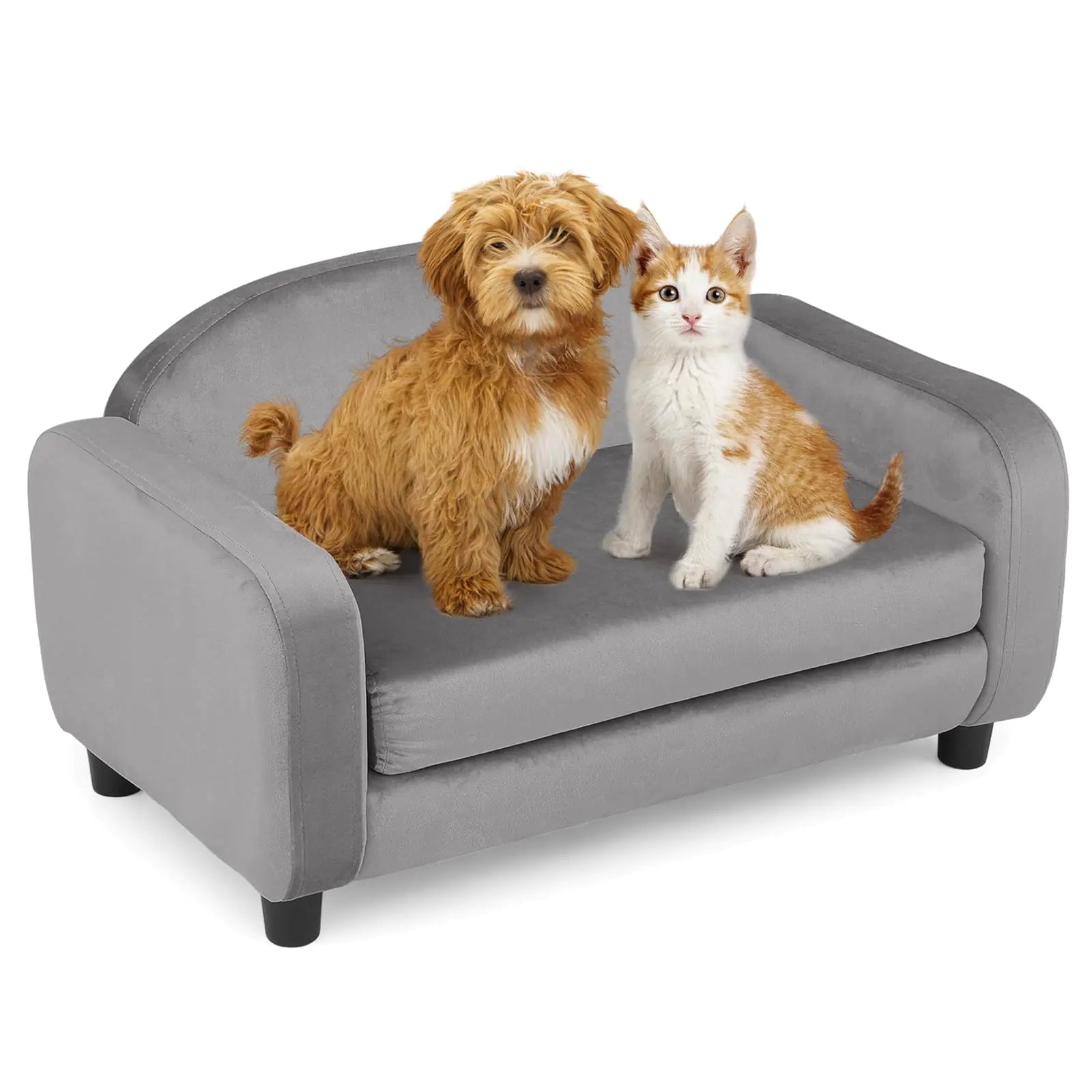 Robust & Elegant Faux Velvet Pet Sofa